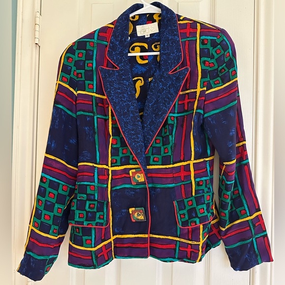 Vintage 80’s Cache Abstract Blazer/Jacket size small - Picture 1 of 4